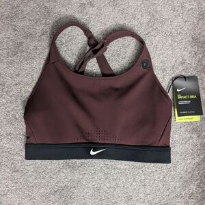 Nike Brown and Black Sports Bra Medium Support